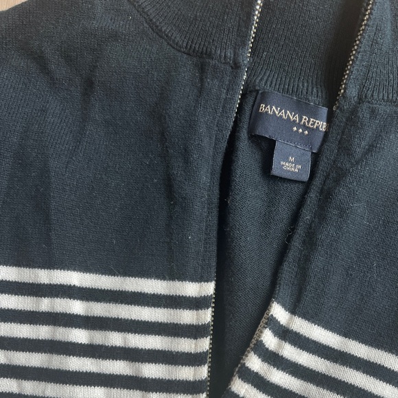 Banana Republic Black and White Zip Cardigan - Picture 2 of 2